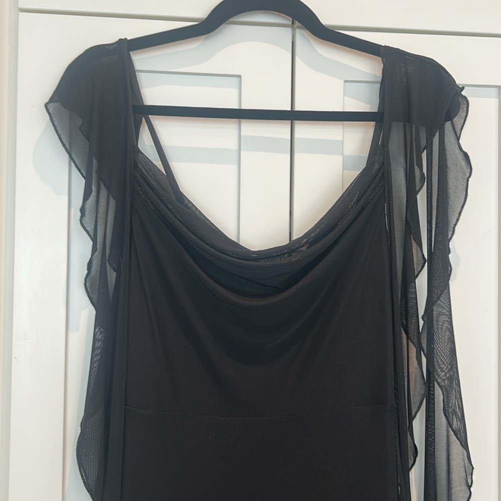Pretty Garden Black Ruffle Bodycon Maxi Cocktail Sleeveless Dress Size S NWT - Picture 6 of 16